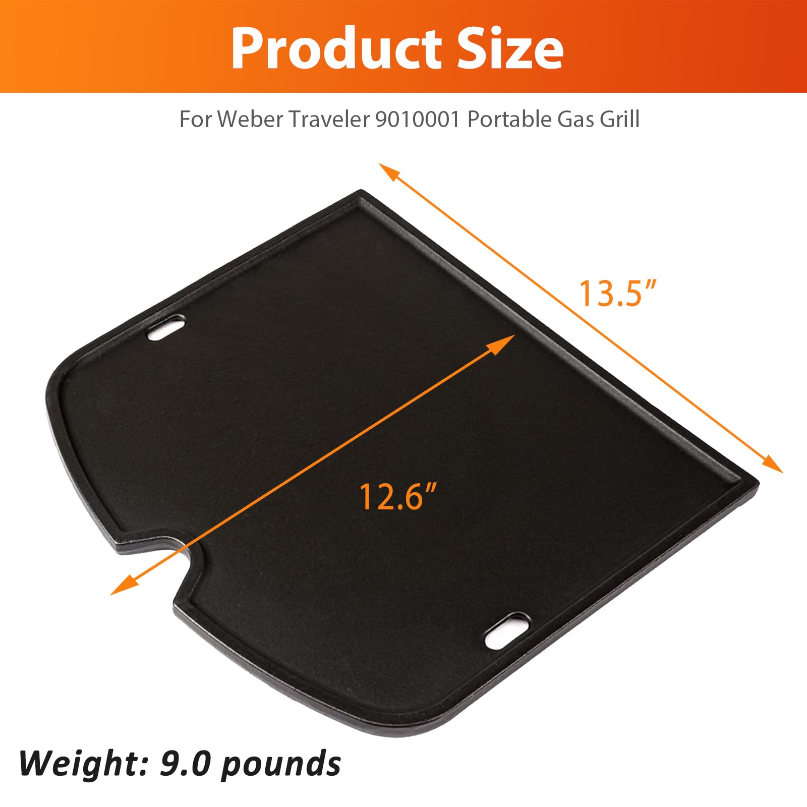 Amazon.com: Hisencn 7034 Cast Iron Griddle for Weber Traveler